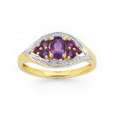 9ct-Amethyst-Diamond-Ring Sale