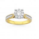 9ct-Diamond-Cluster-Engagement-Ring Sale