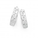 Sterling-Silver-15mm-Filigree-Huggie-Earrings Sale