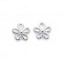 Sterling-Silver-Open-Flower-Stud-Earrings Sale