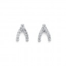 Sterling-Silver-Cubic-Zirconia-Wishbone-Studs Sale