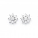 Cubic-Zirconia-Cluster-Stud-Earrings-in-Sterling-Silver Sale