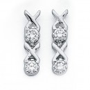 Sterling-Silver-Cubic-Zirconia-Hugs-Kisses-Earrings Sale
