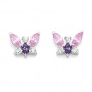 Sterling-Silver-Cubic-Zirconia-Butterfly-Studs Sale