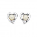 Sterling-Silver-Freshwater-Pearl-Heart-Stud-Earrings Sale