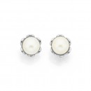 Sterling-Silver-Freshwater-Pearl-Flower-Studs Sale