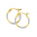 9ct-Yellow-and-White-Gold-15mm-Diamond-Cut-Hoop-Earrings Sale