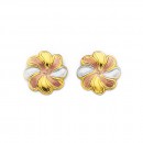 9ct-Tri-Tone-Flower-Studs Sale