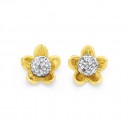 9ct-Crystal-Flower-Studs Sale