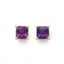 Amethyst-Stud-Earrings-in-9ct-Yellow-Gold Sale