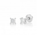 18ct-White-Gold-Princess-Cut-Diamond-Screwback-Studs-Total-Diamond-Weight50ct Sale