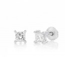 18ct-White-Gold-Princess-Cut-Diamond-Screwback-Studs-Total-Diamond-Weight100ct Sale