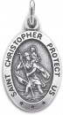 Sterling-Silver-20mm-Oval-St-Christopher-Pendant Sale