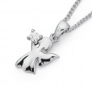 Sterling-Silver-Cubic-Zirconia-Angel-Kids-Pendant Sale