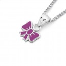 Sterling-Silver-Pink-Enamel-Bow-Pendant Sale