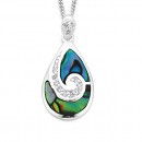 Paua-Cubic-Zirconia-Swirl-Pendant-in-Sterling-Silver Sale