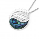 Paua-Fern-Pendant-in-Sterling-Silver Sale