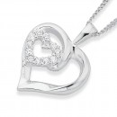Sterling-Silver-Cubic-Zirconia-Heart-Pendant Sale