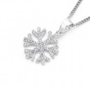 Sterling-Silver-Cubic-Zirconia-Snowflake-Pendant Sale