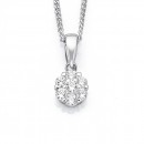 Sterling-Silver-Cubic-Zirconia-Round-Cluster-Pendant Sale