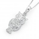 Sterling-Silver-Cubic-Zirconia-Owl-Pendant Sale