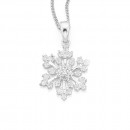 Sterling-Silver-Cubic-Zirconia-Snowflake-Pendant Sale