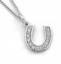 Cubic-Zirconia-Horseshoe-Pendant-in-Sterling-Silver Sale