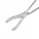 Sterling-Silver-Cubic-Zirconia-Wishbone-Pendant Sale