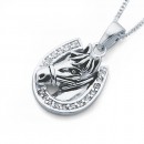 Horse-Head-Cubic-Zirconia-Pendant-in-Sterling-Silver Sale