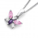 Sterling-Silver-Cubic-Zirconia-Butterfly-Pendant Sale