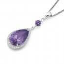 Teardrop-Lavender-Cubic-Zirconia-Pendant-in-Sterling-Silver Sale