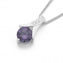 Sterling-Silver-Violet-Cubic-Zirconia-Pendant Sale