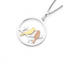 Tri-Tone-Lovebird-Pendant-in-Sterling-Silver Sale