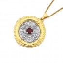 9ct-Garnet-Diamond-Pendant Sale