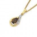 9ct-Gold-Smokey-Quartz-Diamond-Pendant Sale