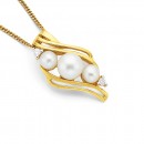 9ct-Freshwater-Pearl-Diamond-Pendant Sale