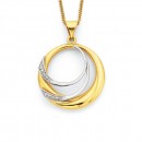 9ct-Two-Tone-Circular-Diamond-Pendant Sale