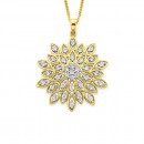 9ct-Diamond-Fancy-Flower-Pendant Sale