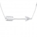 Sterling-Silver-Cubic-Zirconia-45cm-Arrow-Necklet Sale