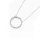 Sterling-Silver-45cm-Cubic-Zirconia-Circle-Necklet Sale