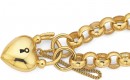 9ct-20cm-Heavy-Belcher-Bracelet-with-Puff-Heart-Padlock Sale