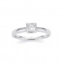 9ct-White-Gold-Princess-Cut-30ct-Diamond-Solitaire-Rubover-Set-Ring Sale