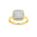 9ct-Pave-Set-Halo-Cushion-Shape-Dress-Ring Sale