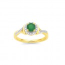 9ct-Halo-Emerald-and-Diamond-Ring Sale