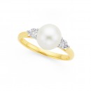 9ct-Freshwater-Pearl-Diamond-Mirror-Set-Ring Sale