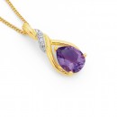 9ct-Amyethyst-Diamond-Pendant Sale