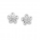 Sterling-Silver-Small-Flower-with-Cubic-Zirconia-In-Centre-Studs Sale