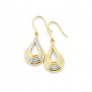 9ct-Two-Tone-Ridged-Lantern-Drop-Earrings Sale