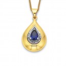 9ct-Created-Sapphire-Diamond-Pendant Sale