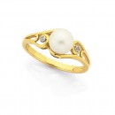 9ct-Freshwater-Pearl-Diamond-Ring Sale